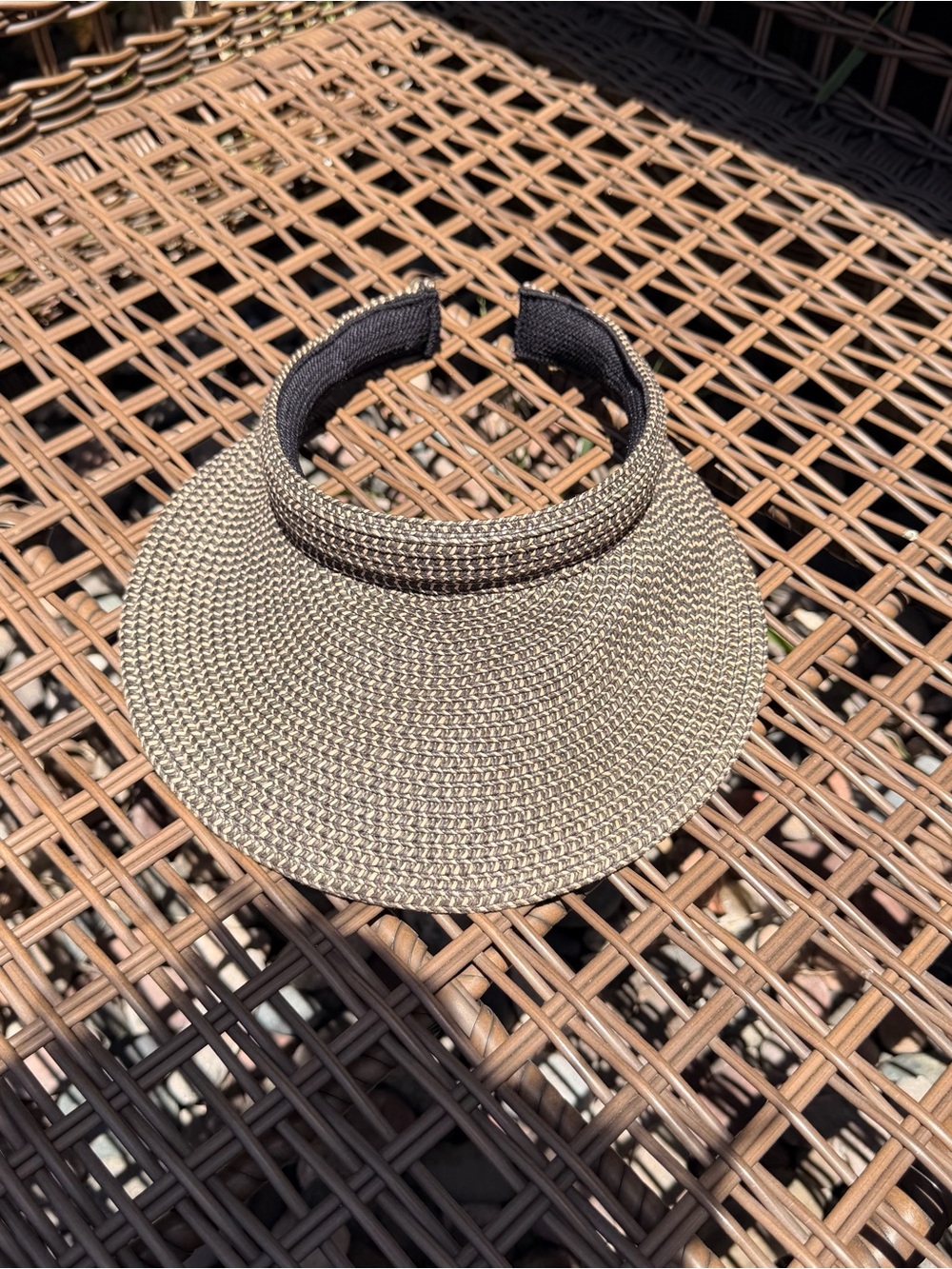 Women's Braided Straw Visor - Neutral Tan Sun Visor